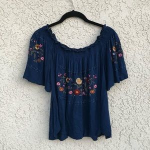 Anthropologie Embroidered Blouse